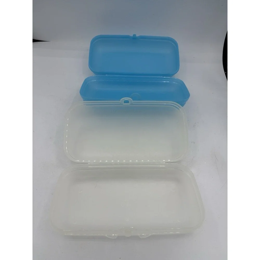 Tupperware Lunch Containers Maxi Twin To Go Oyster Case Pencil Box Lot of‎ 2